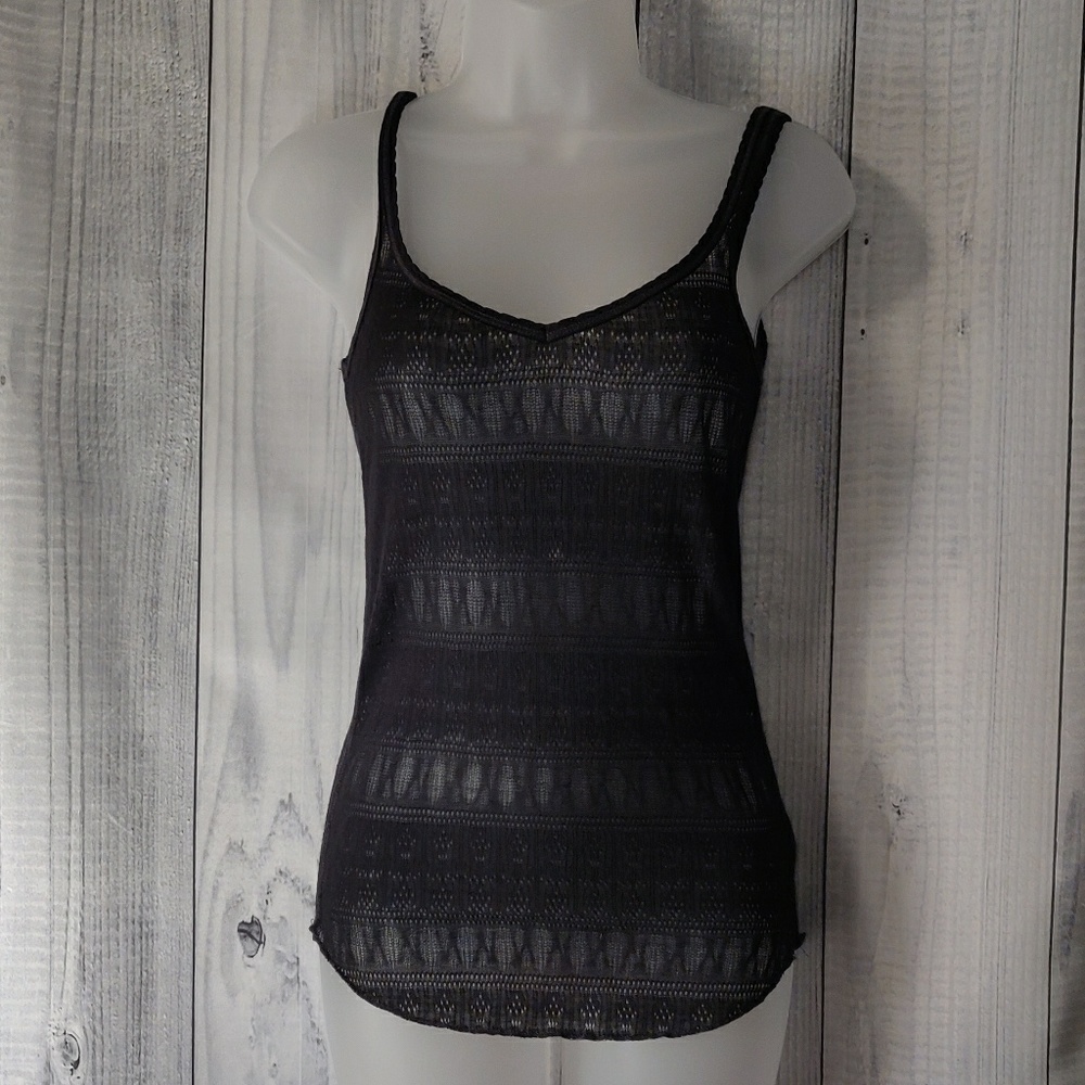 Aeropostale black crocheted tank top